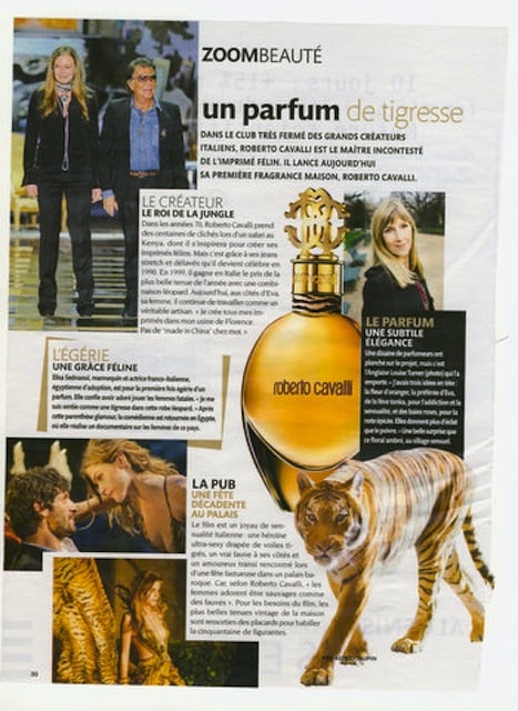 Photos publiées dans madame Figaro pour Roberto Cavalli